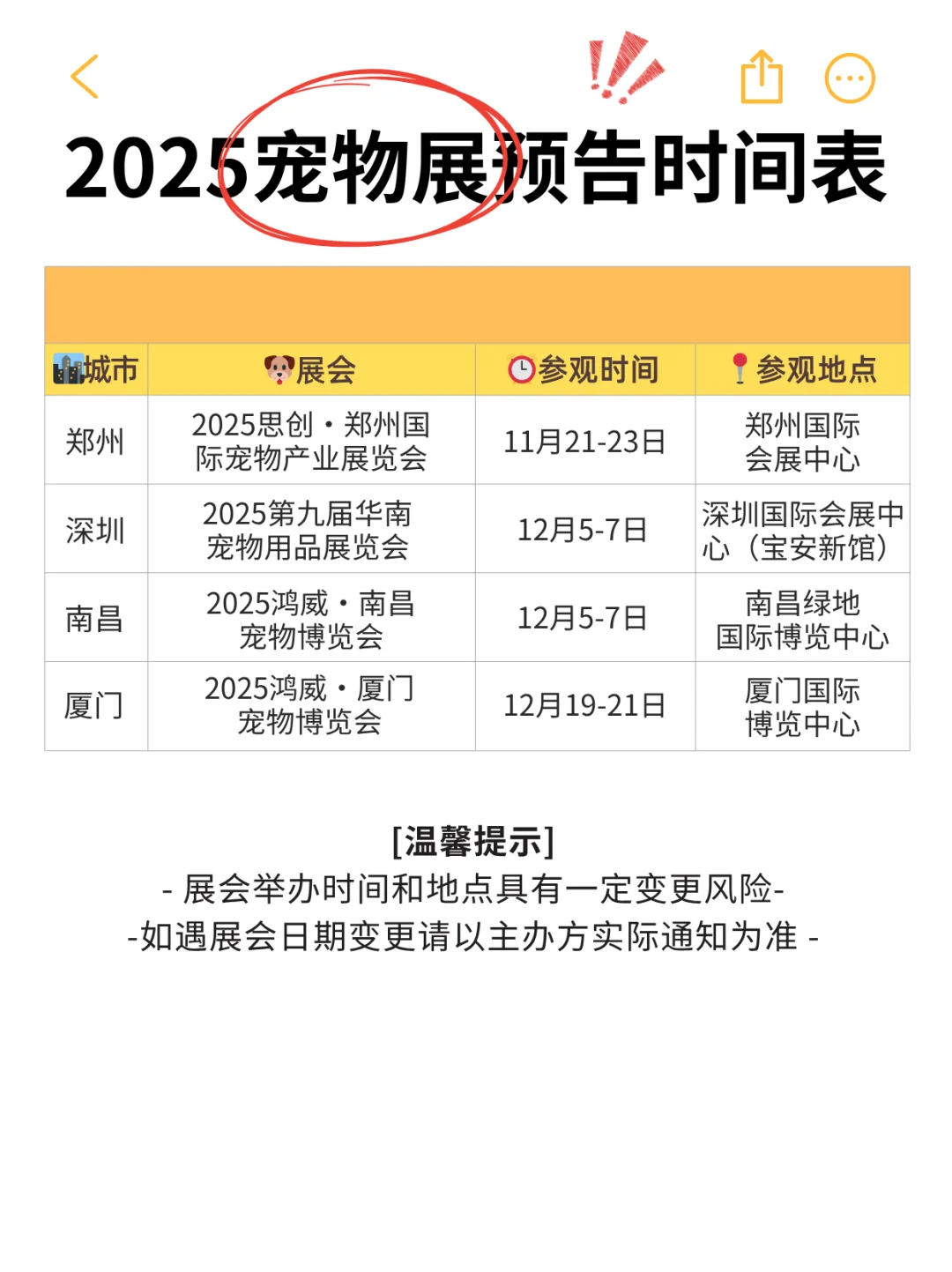 2025下半年宠物展会排期时间表来啦?