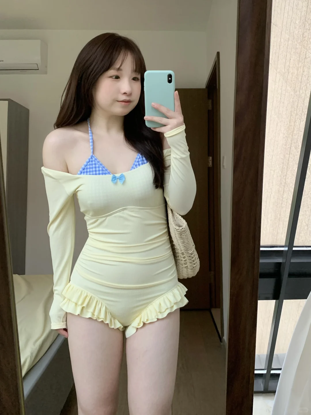 162 112梨形保守款泳衣 期待去海边啦！