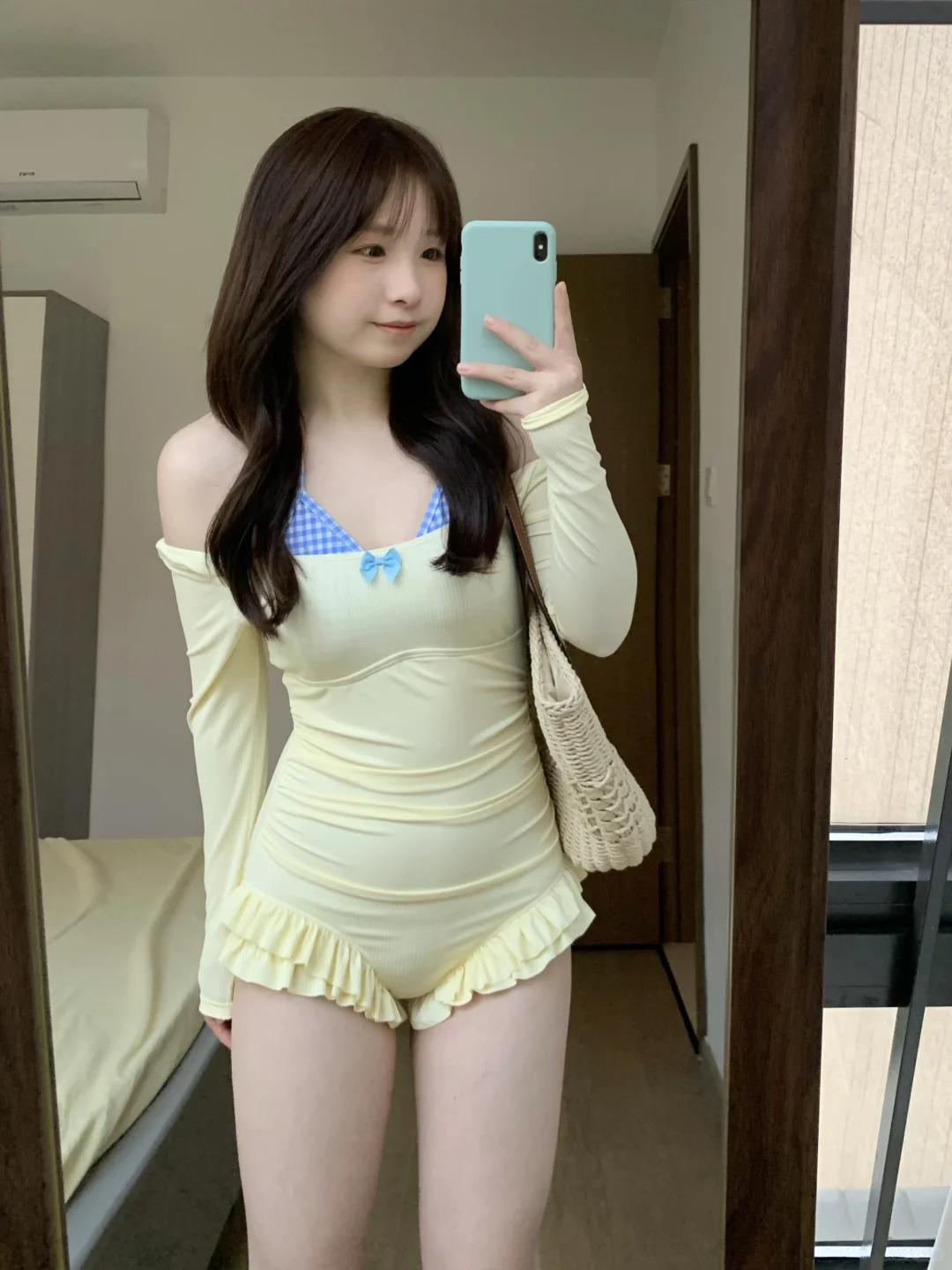 162 112梨形保守款泳衣 期待去海边啦！