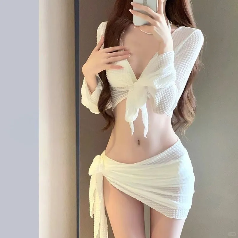 2025 新款辣妹比基尼！遮肚三件套巨显瘦✨