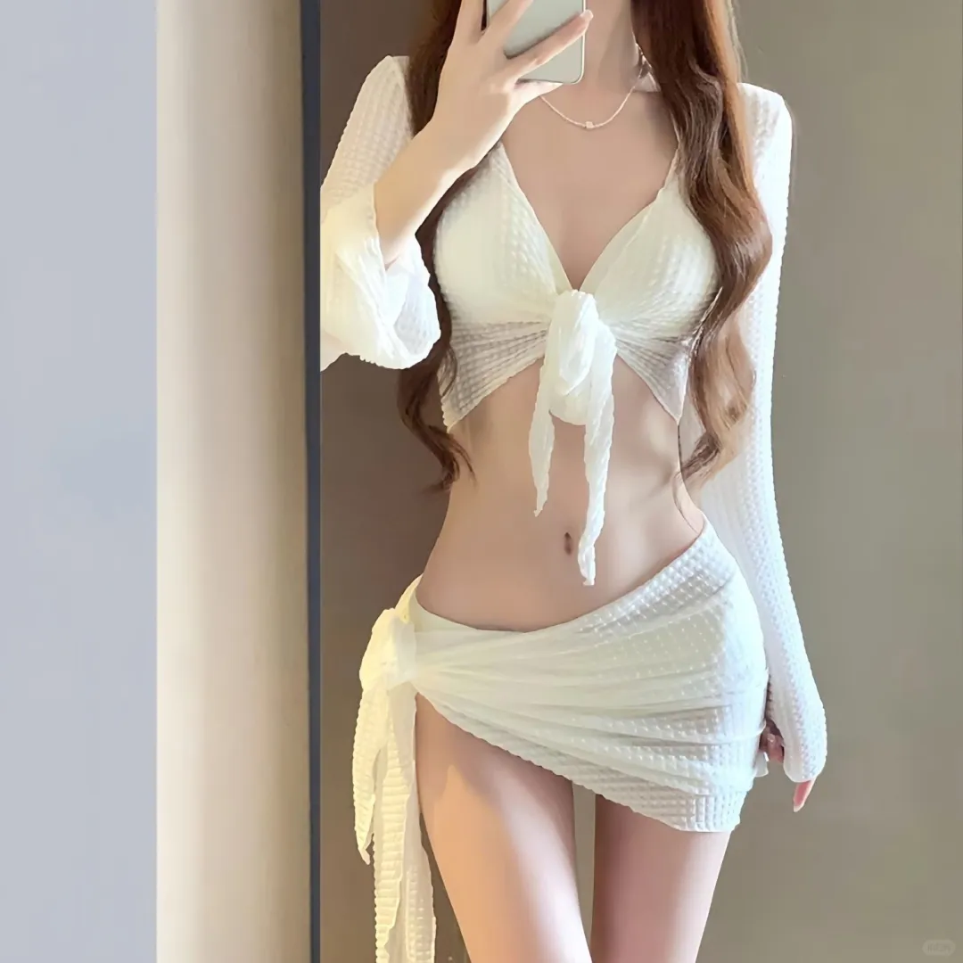 2025 新款辣妹比基尼！遮肚三件套巨显瘦✨