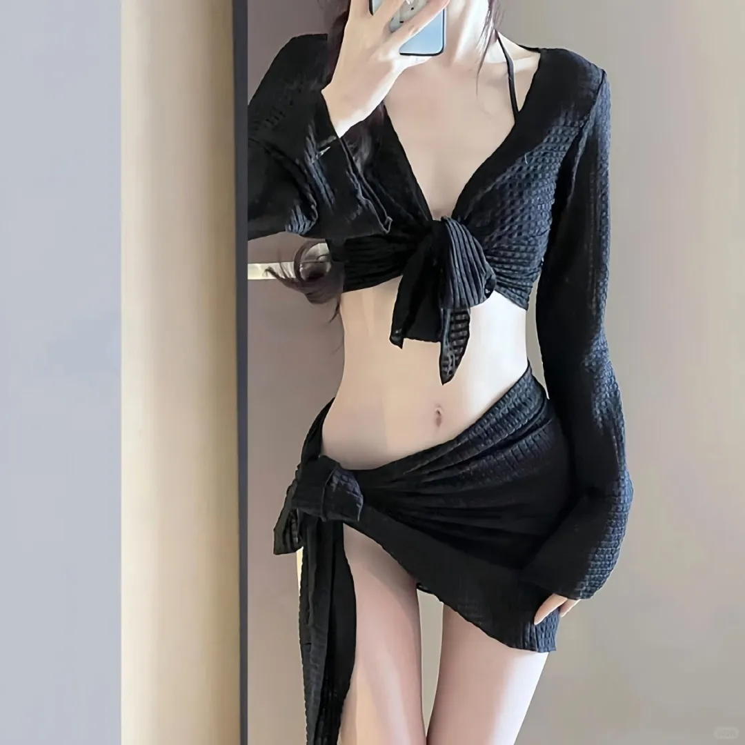 2025 新款辣妹比基尼！遮肚三件套巨显瘦✨