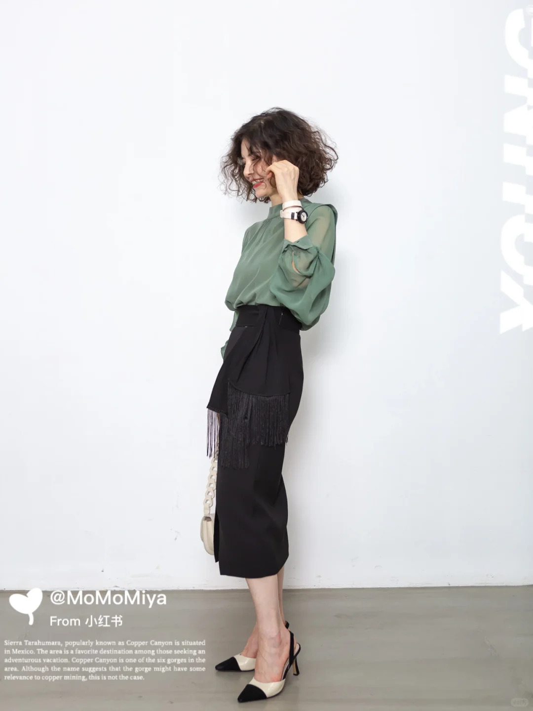 通勤穿搭·灰绿色真丝上衣3套Look优雅知性