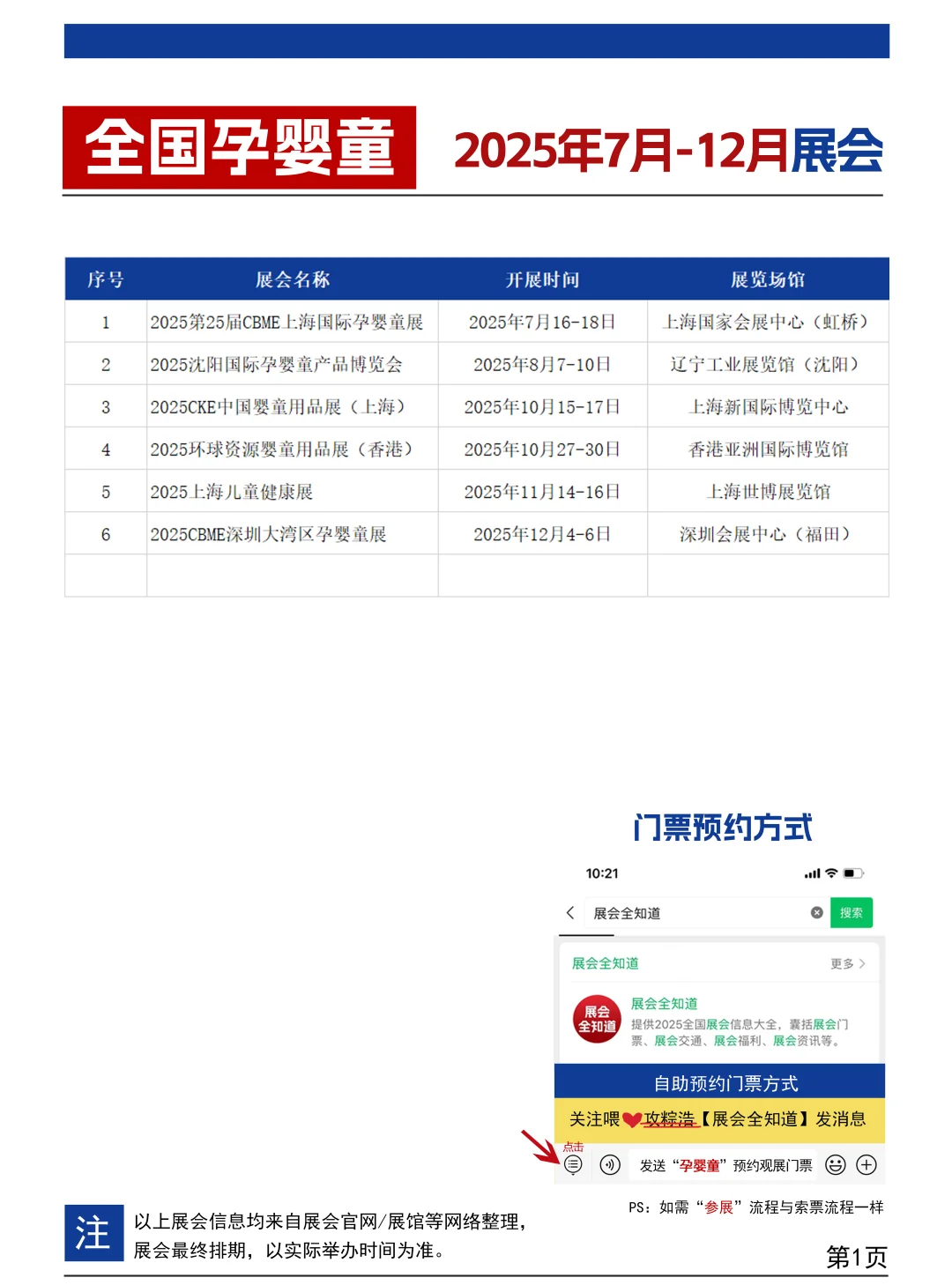 【7-12月】全国孕婴童展2025时间表