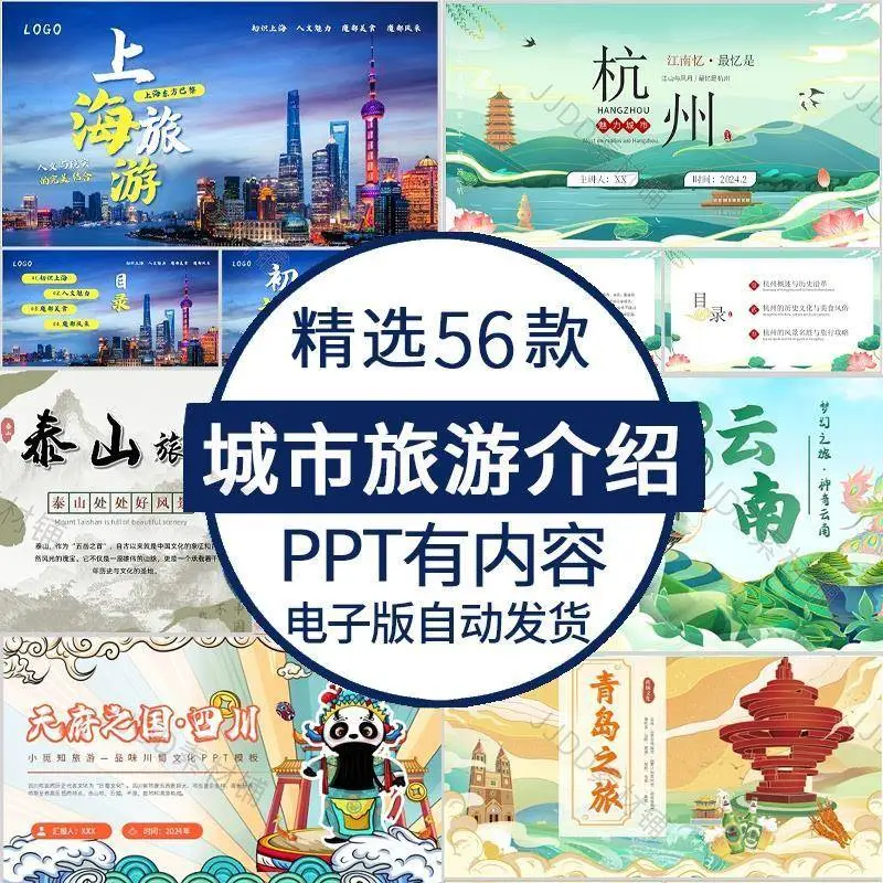 城市介绍ppt城市旅游攻略模板文旅宣传素材