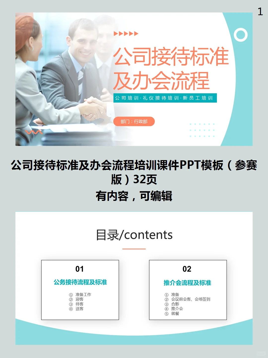 公司接待标准及办会流程培训课件PPT
