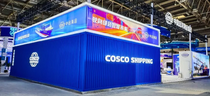 北京链博会神仙展台！永远爱海洋蓝白科技风