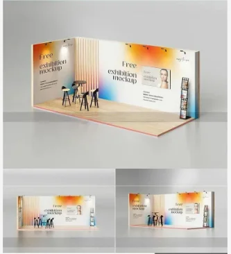 博览会展会展厅展位展馆/样机PSD效果图展示