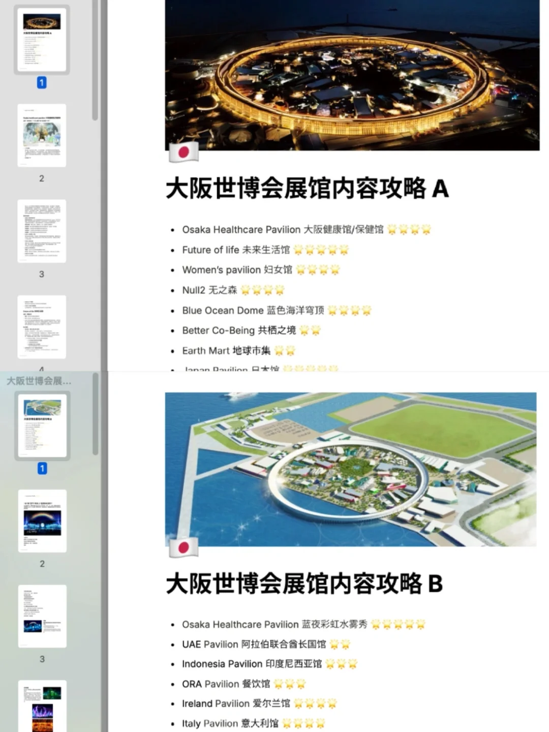 大阪世博会攻略A+B｜90页中文版展馆内容解析