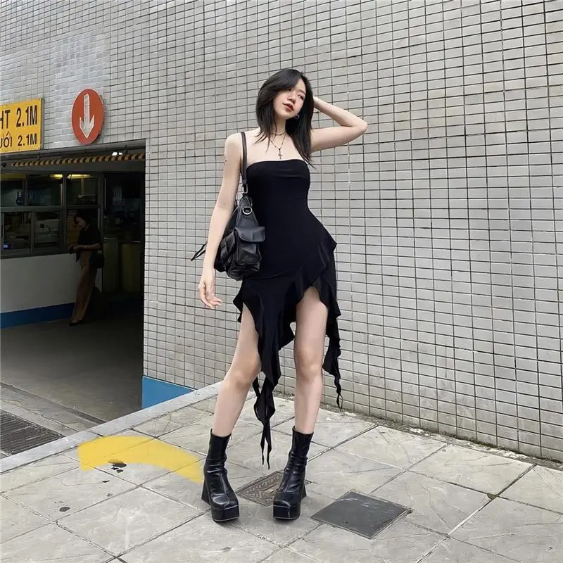 Sisjuly上新！高街甜酷辣妹流苏连衣⚡️