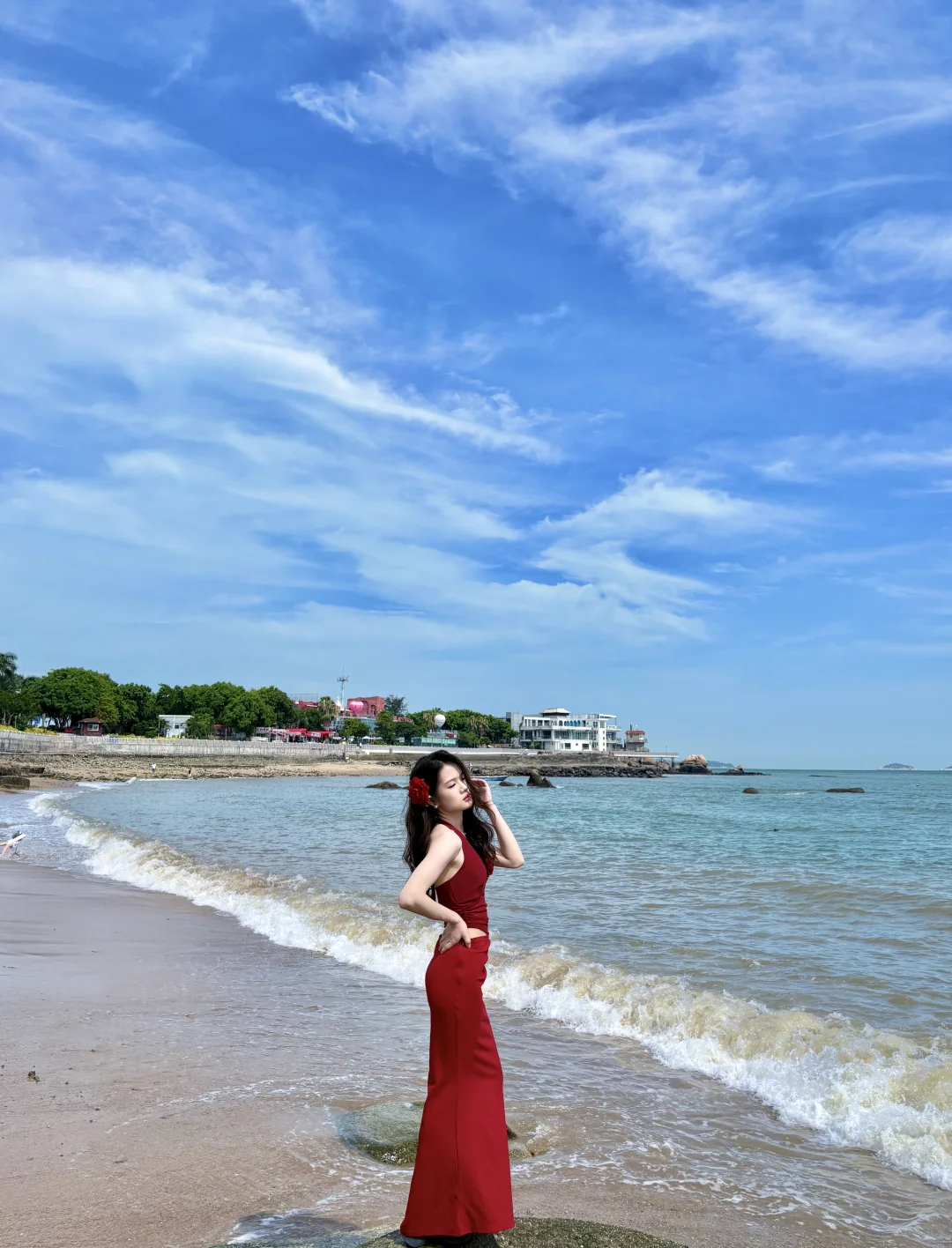 想看你们的红裙海边照片