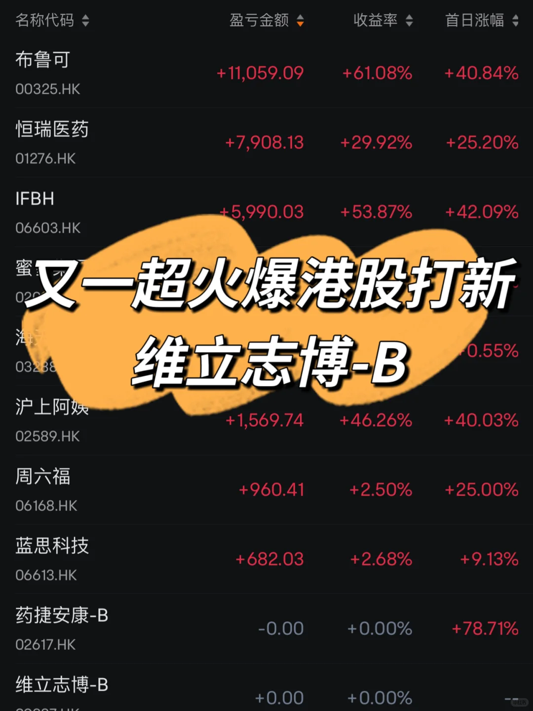 港股打新 维立志博-B