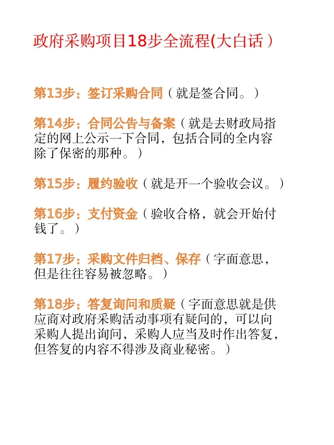 政府采购项目18步全流程大白话