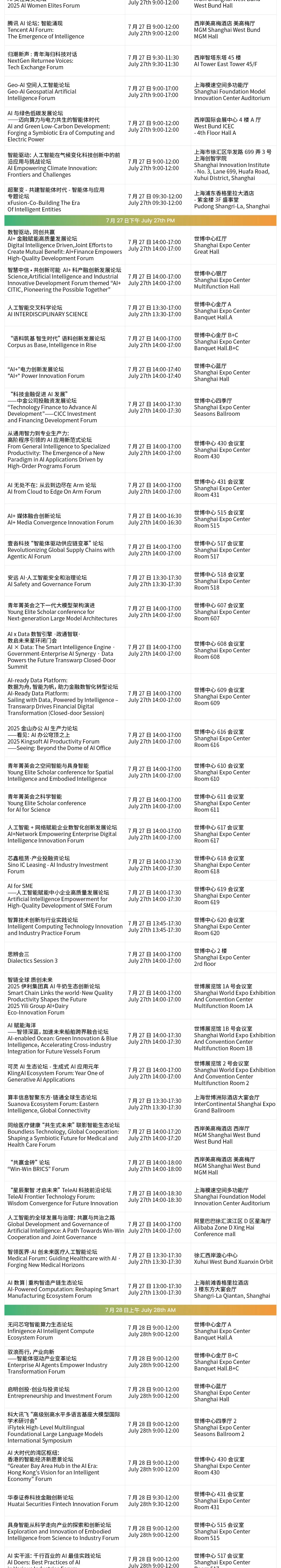 建议收藏：WAIC2025日程表！p7有?