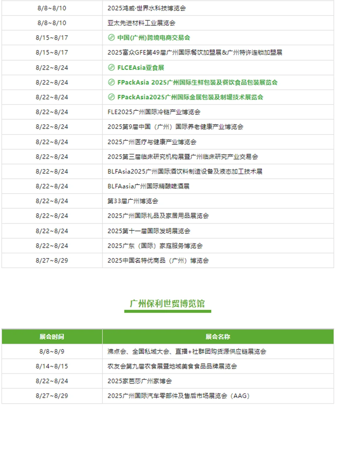 ?8月全国展会排期都在这了‼️