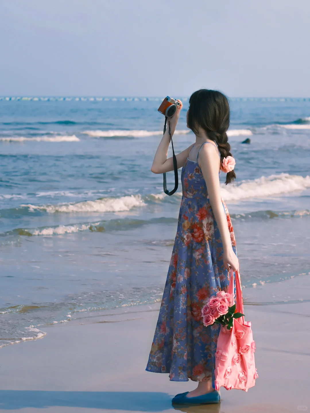 海边拍照 电影感氛围 ｜漫步蓝调时刻?️