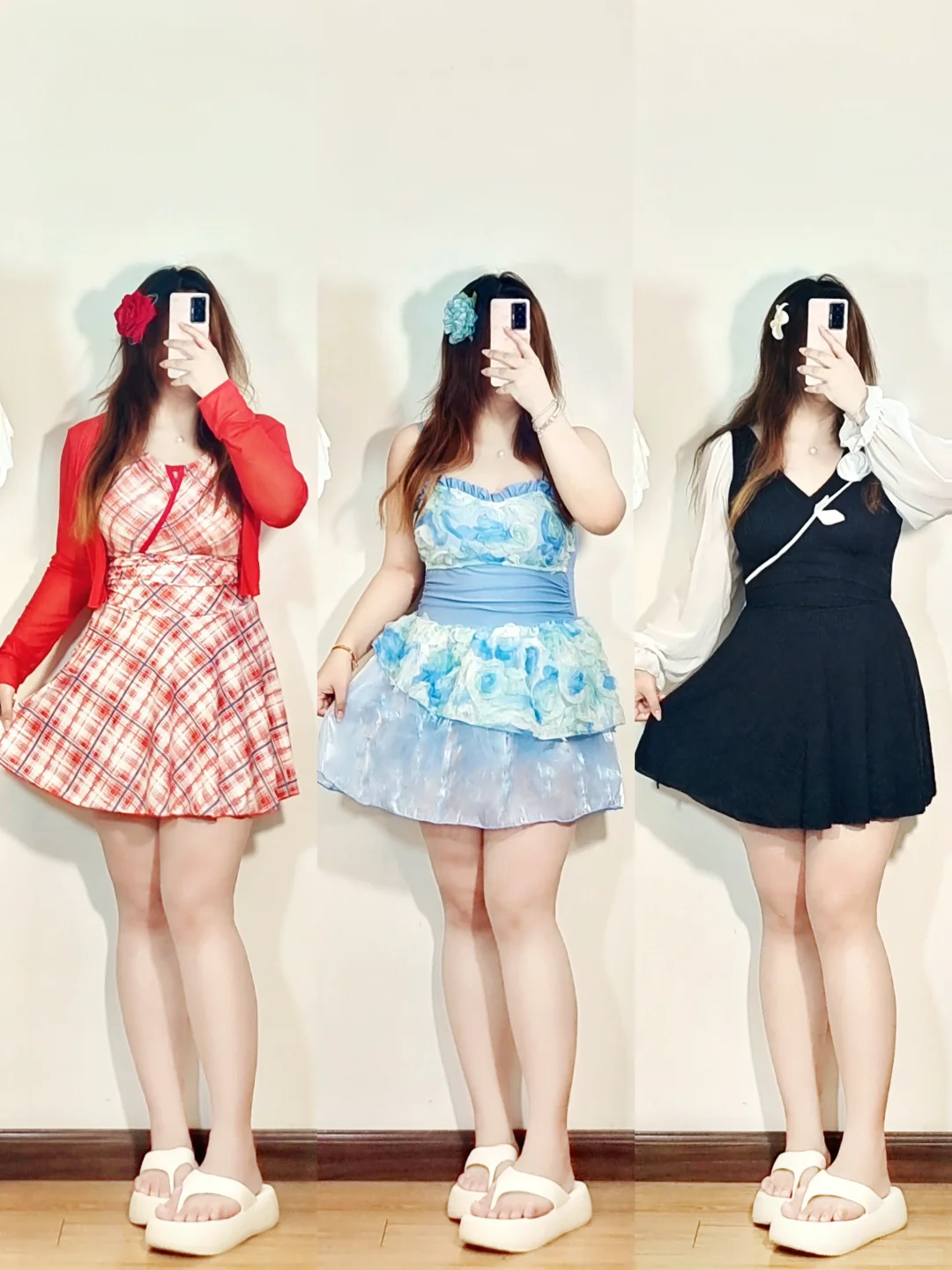 140斤大码穿搭｜肉肉女孩甜美风泳衣分享