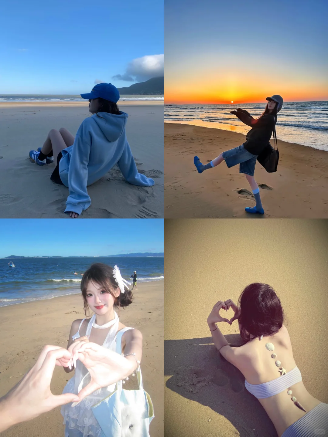 提前预习一些海边拍照姿势?