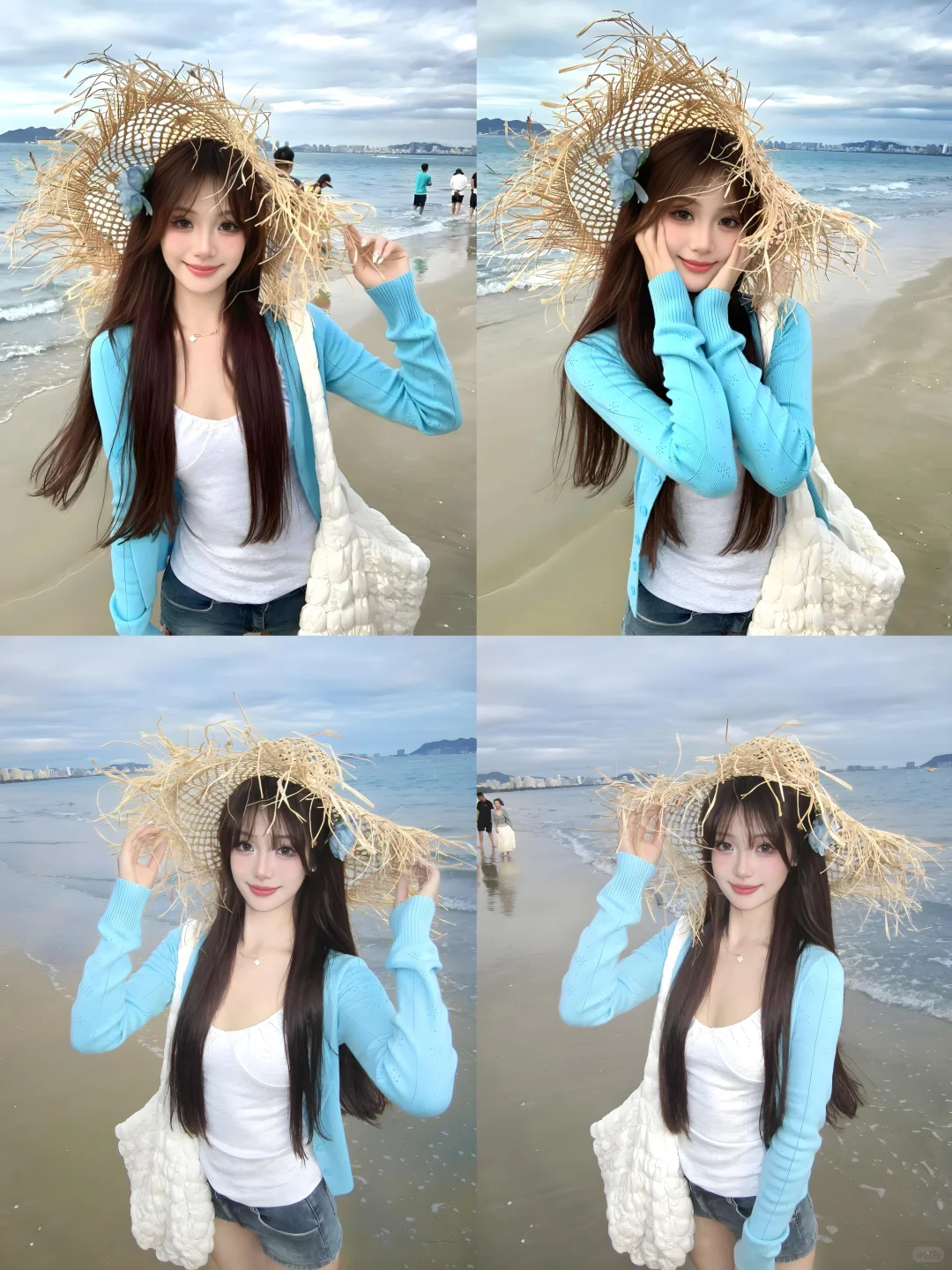 帮普通人存一些海边沙滩拍照姿势?