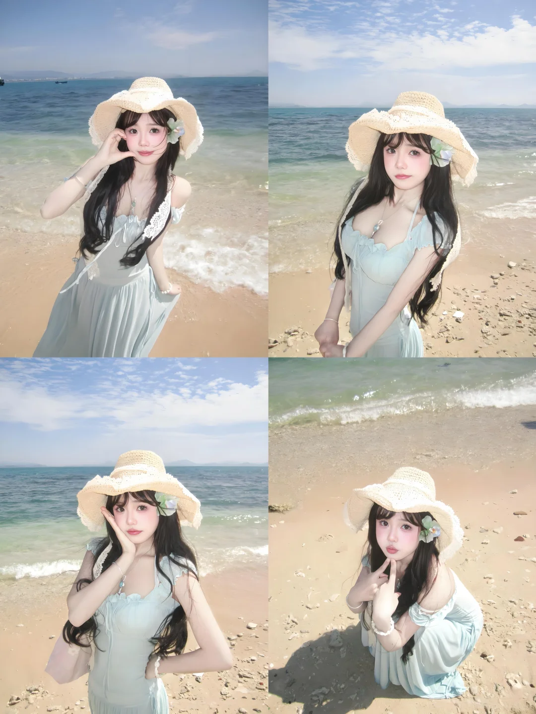 帮普通人存一些海边沙滩拍照姿势?