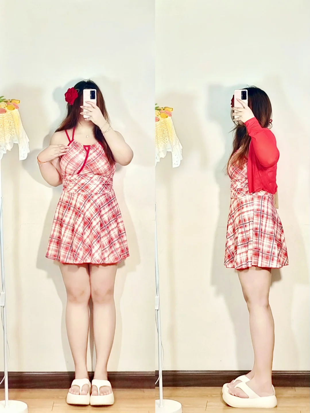 140斤大码穿搭｜肉肉女孩甜美风泳衣分享