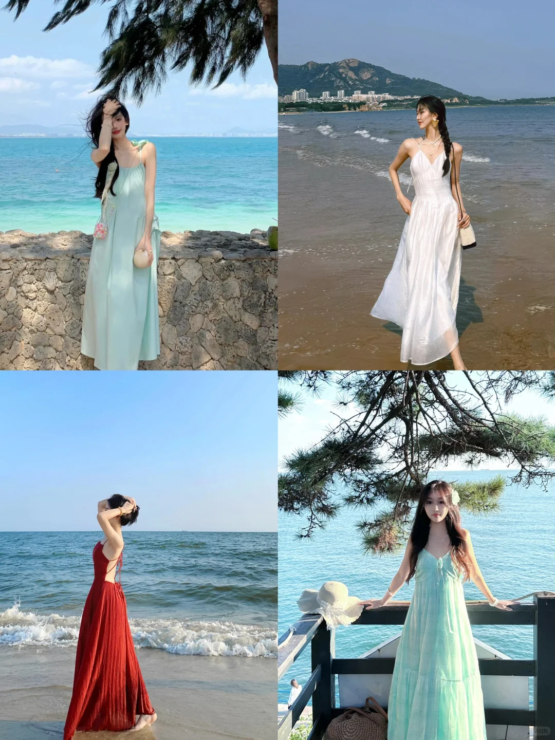 存一些适合i人海边长裙拍照姿势?！