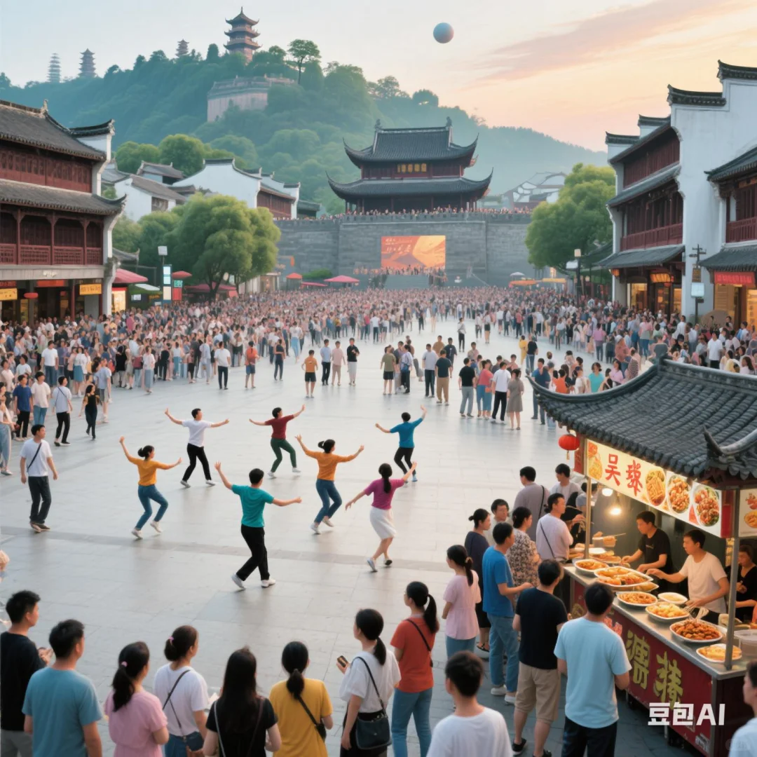 端午节在吴山广场的免费舞台～