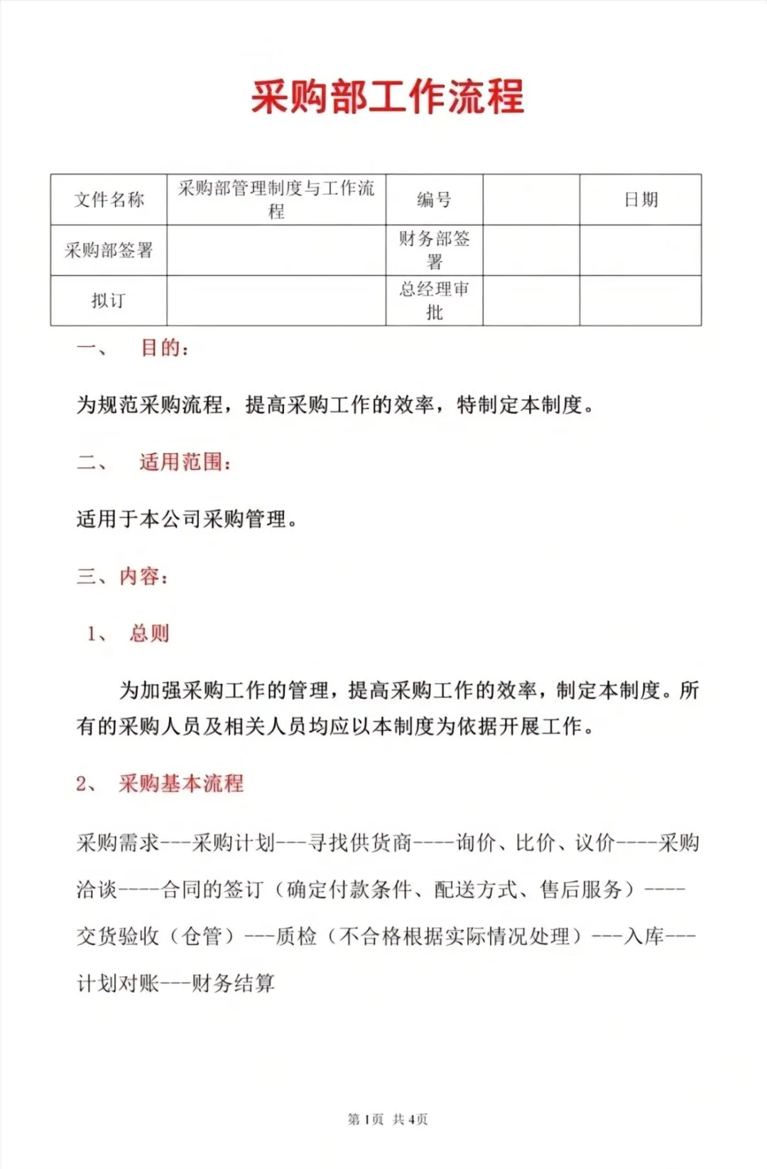 采购工作流程，建议新手保存！