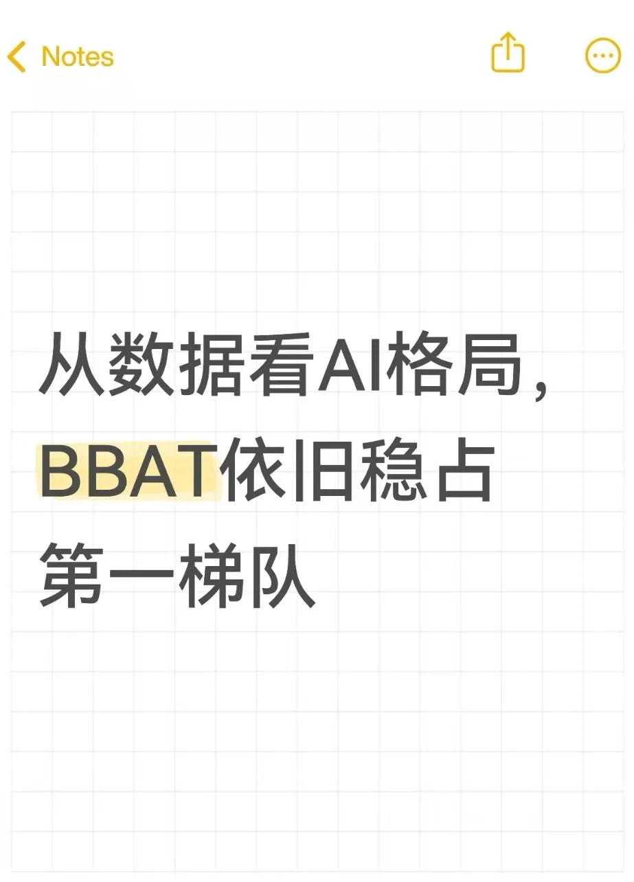 从数据看AI格局，BBAT依旧稳占第一梯队