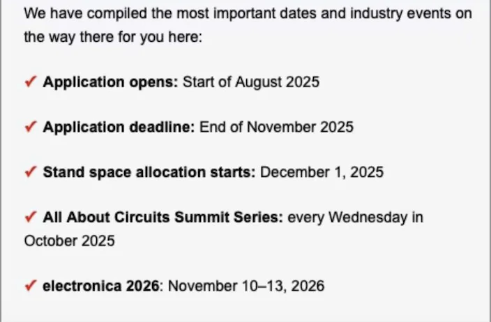 2026德国慕尼黑电子元器件展开始报名啦！！