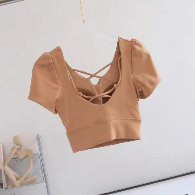 24号复古泡泡袖瑜伽服｜美背设计也太绝了吧！?