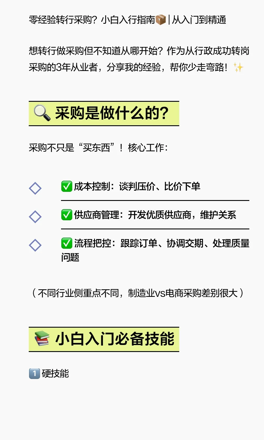 采购小白入行指南来了！！