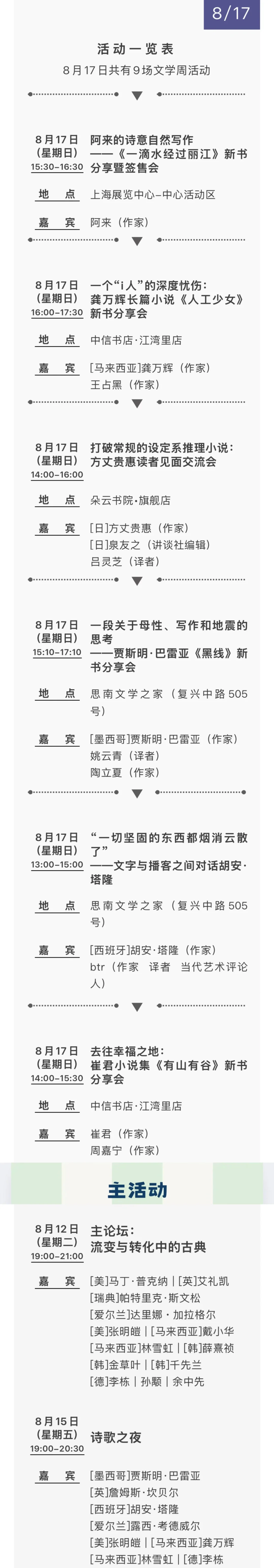 2025上海书展39场嘉宾活动汇总?附时间地点