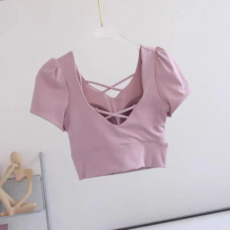24号复古泡泡袖瑜伽服｜美背设计也太绝了吧！?