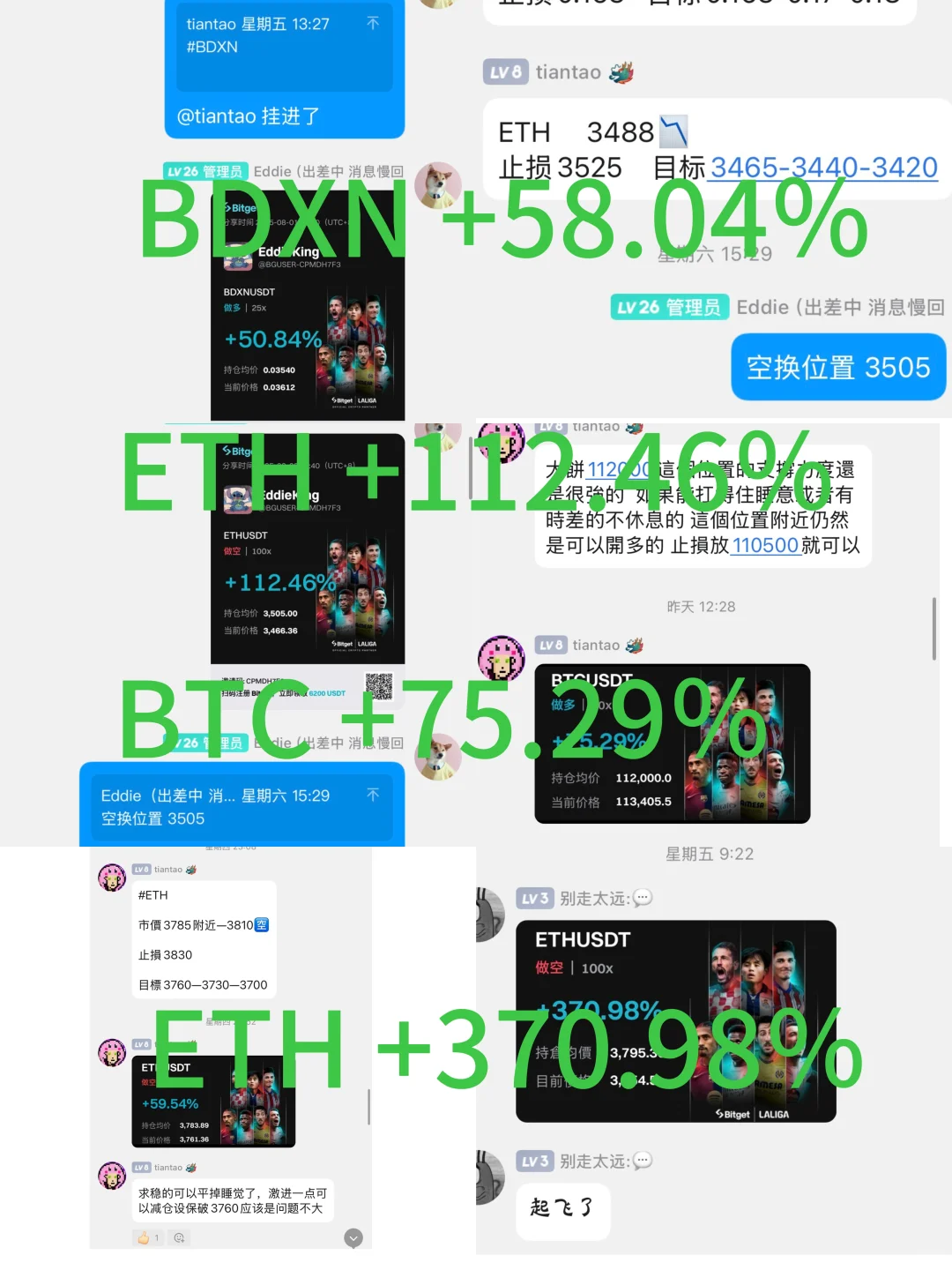 近期群内交易分享结果更新