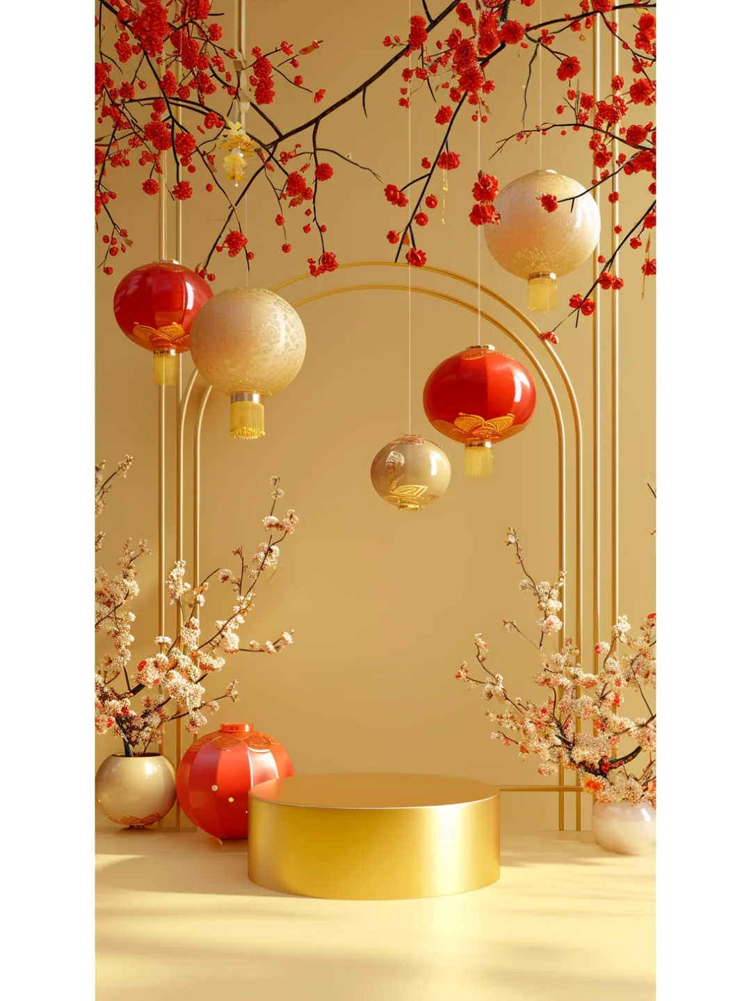 金色 | 新年元旦电商展台背景