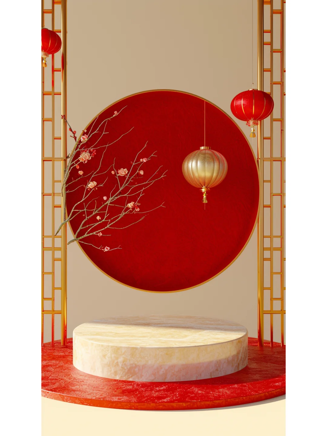 金色 | 新年元旦电商展台背景