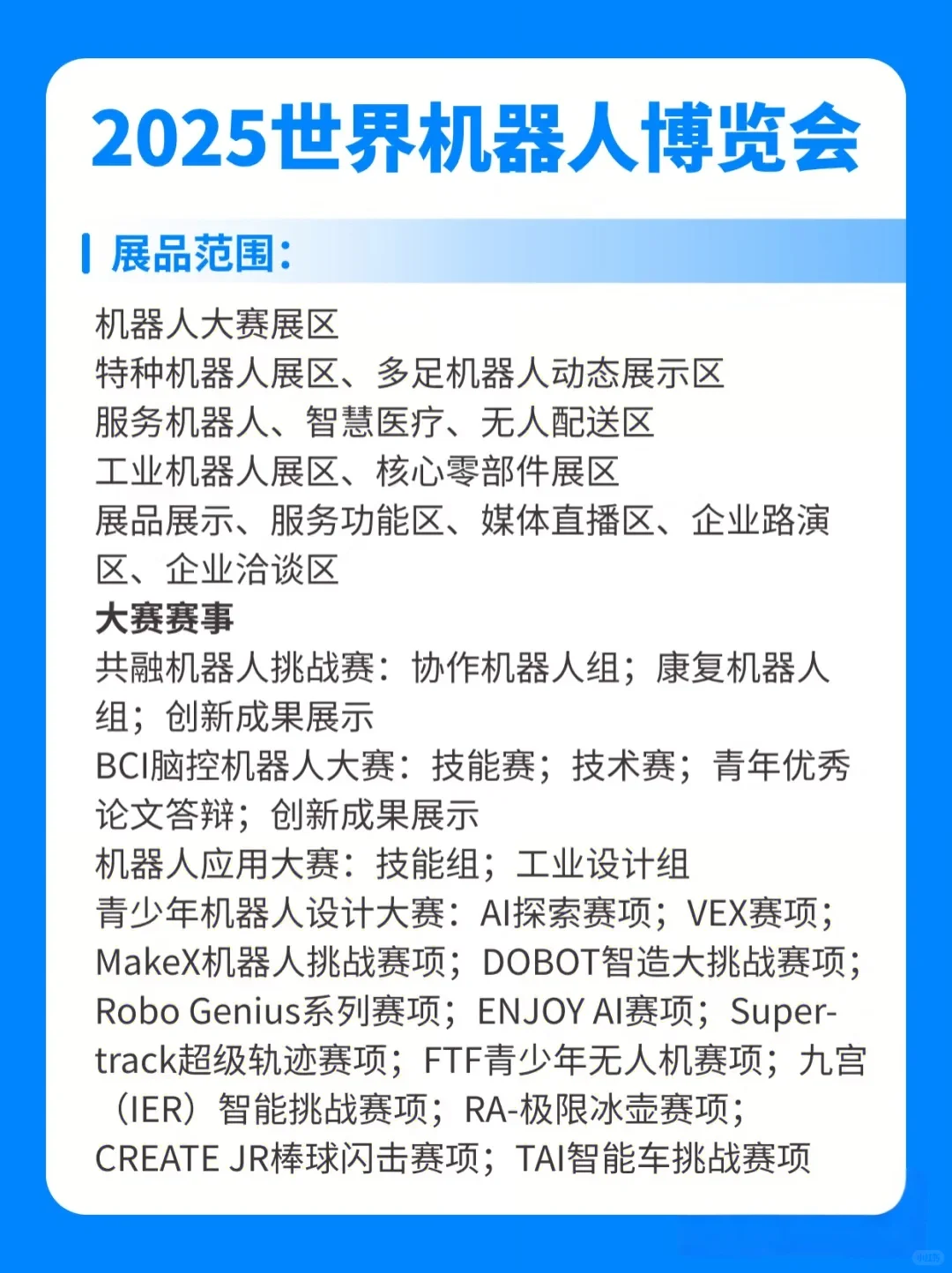 观展必备！2025世界机器人大会场馆分布