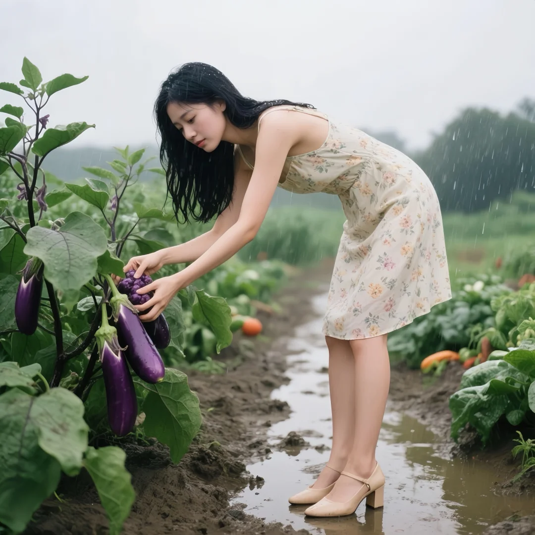 茄子地里出美女～