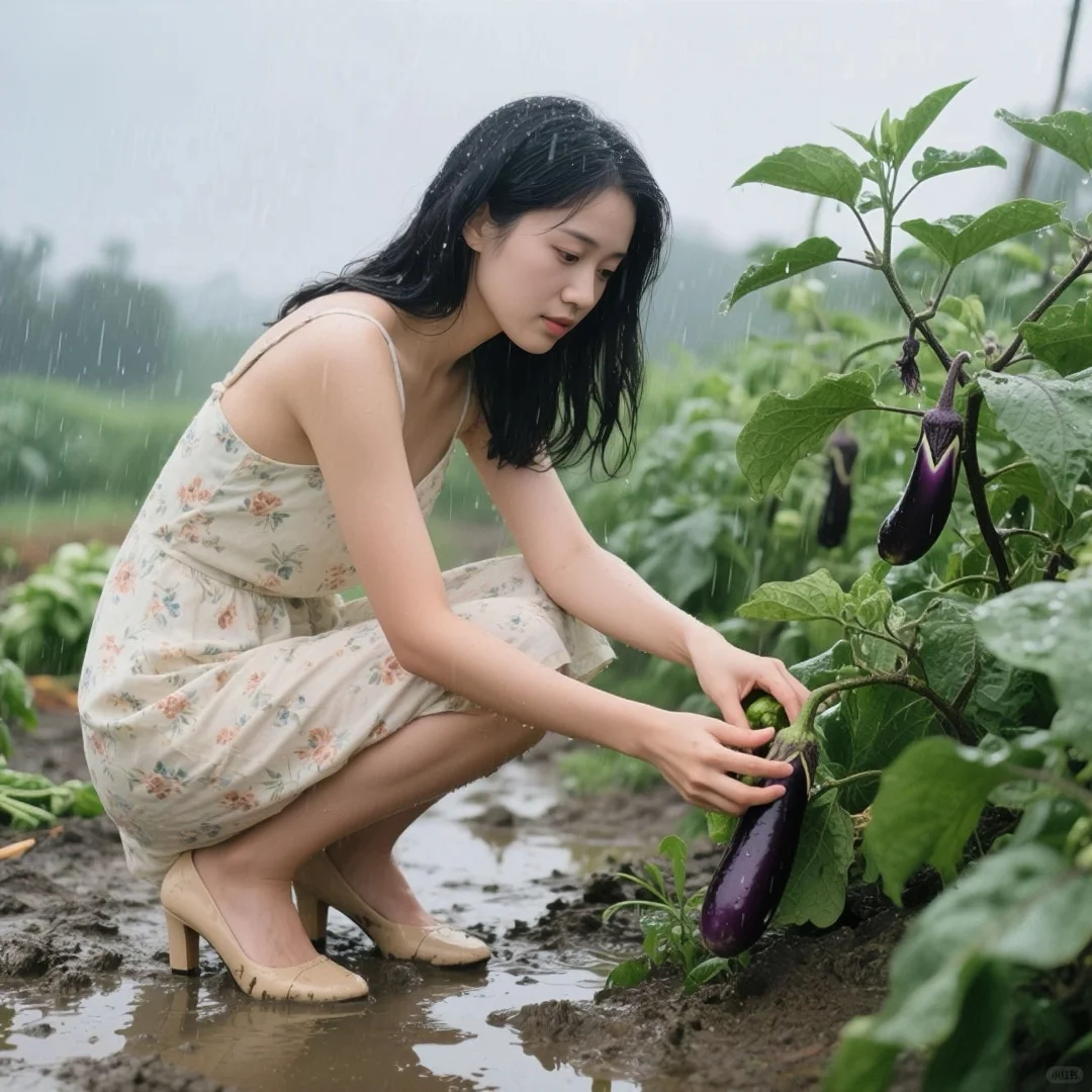 茄子地里出美女～