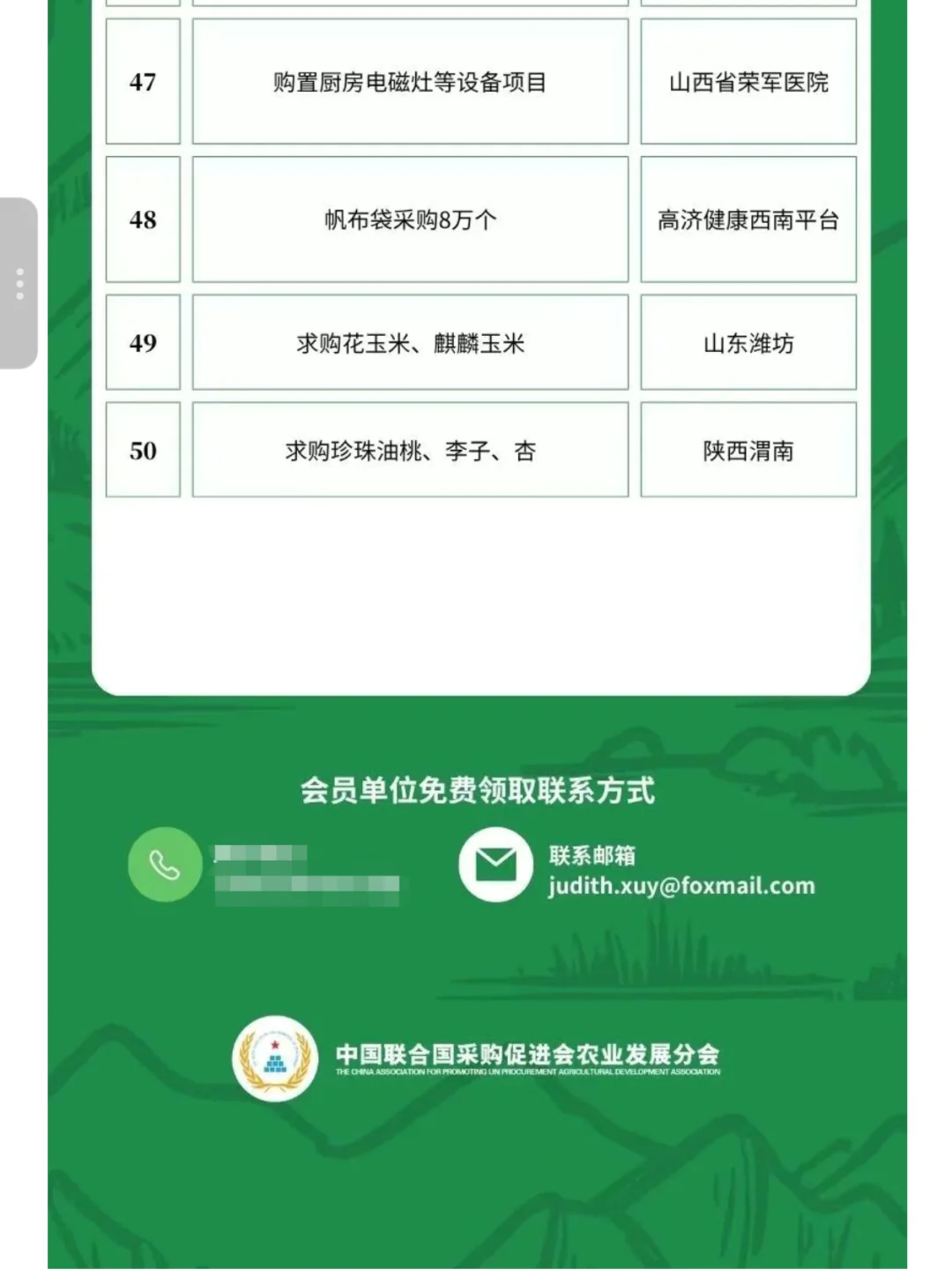 6月13日农产品食品采购需求
