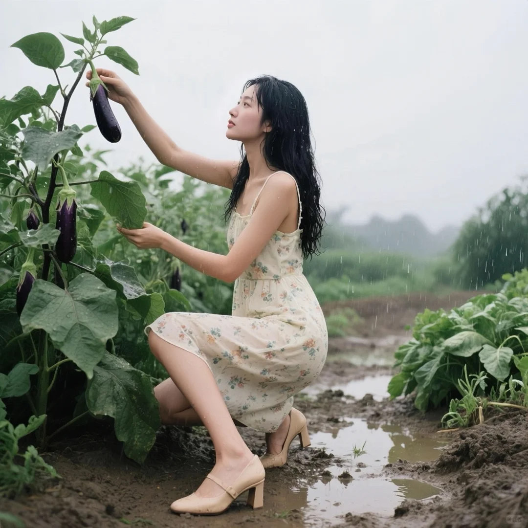 茄子地里出美女～