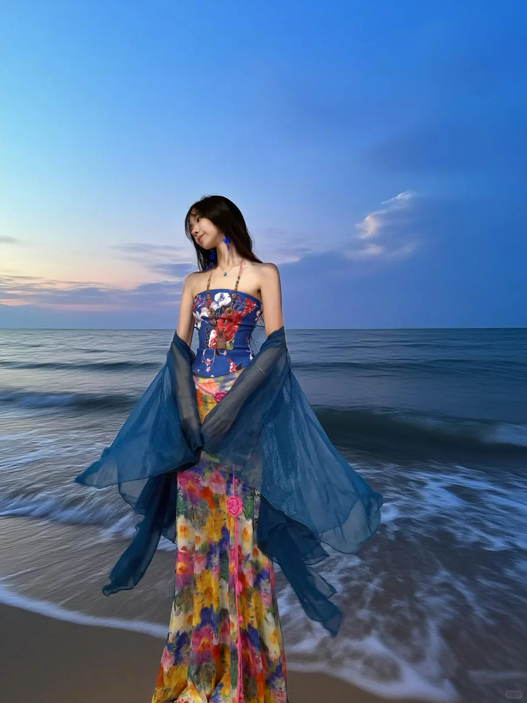 碧玉妆花?极繁新中式?清冷氛围感海边穿搭