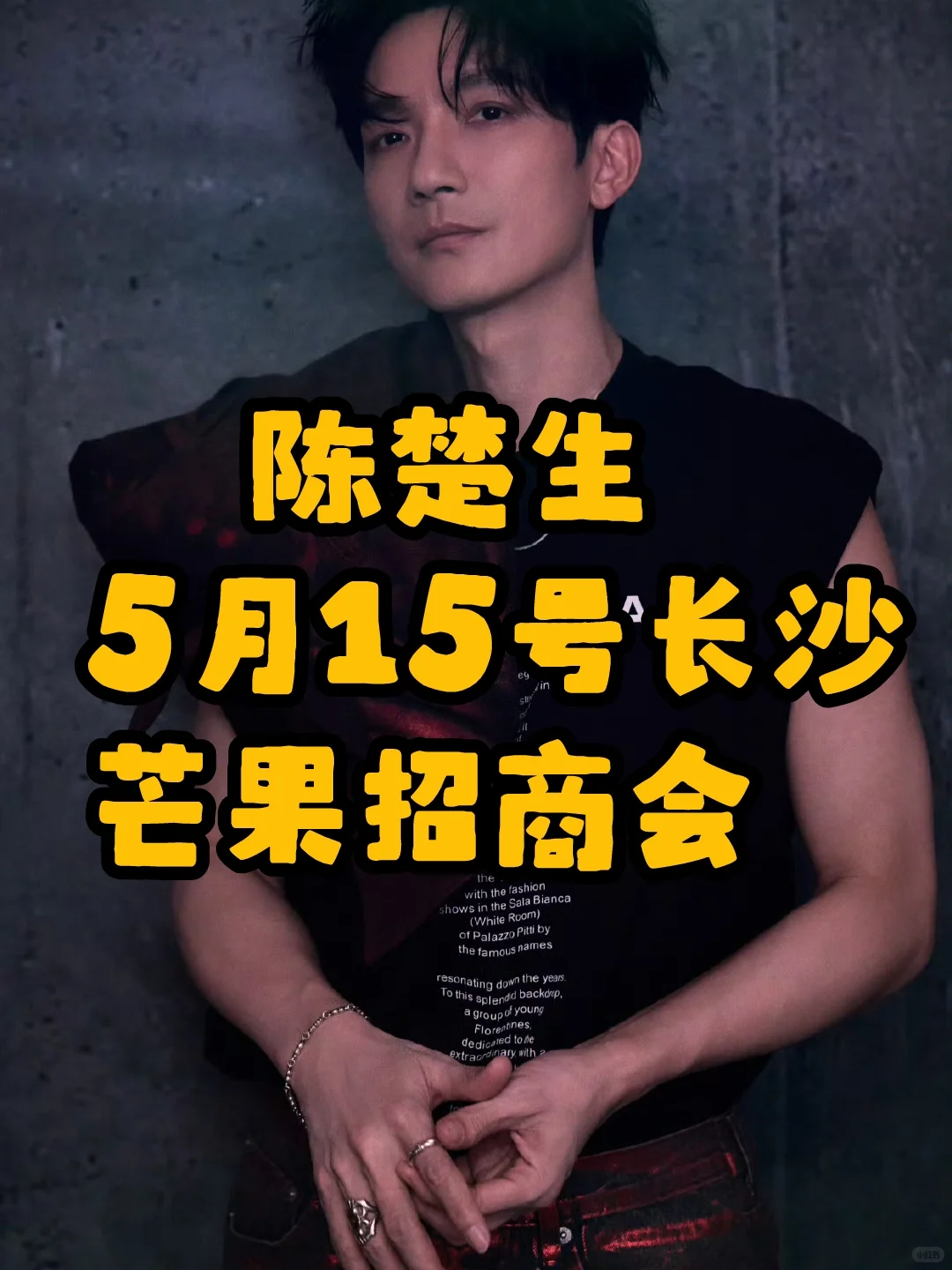 5月15号陈楚生要来长沙参加活动啦！