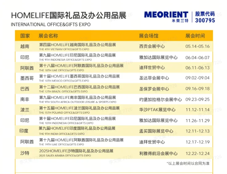 下半年海外展会～