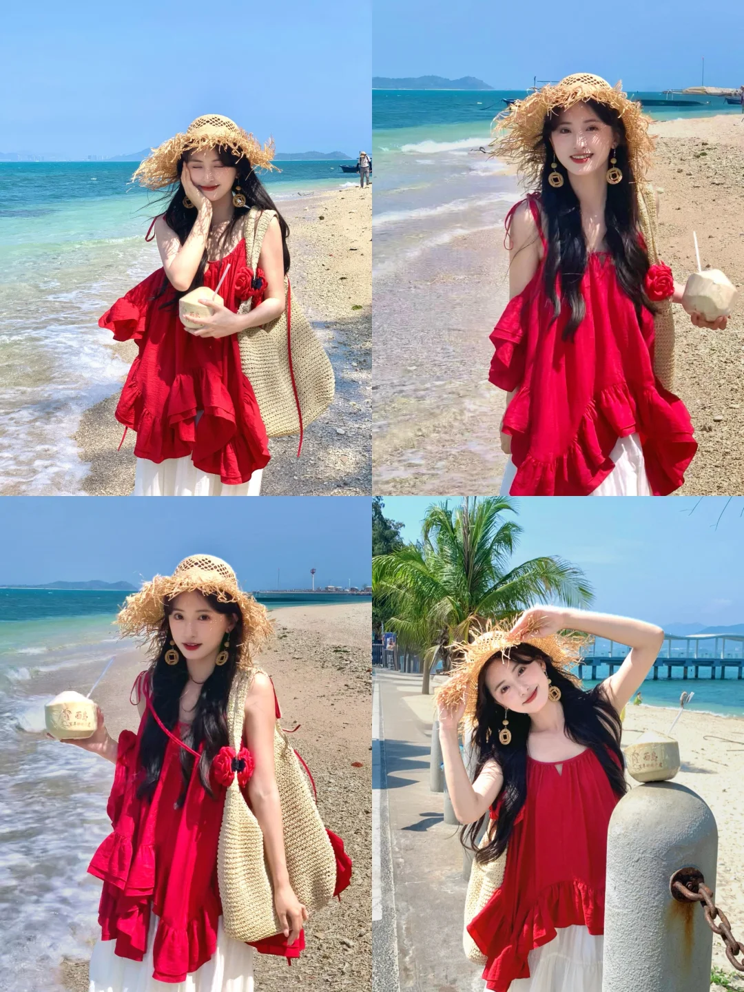 存一些海边旅游拍照姿势?