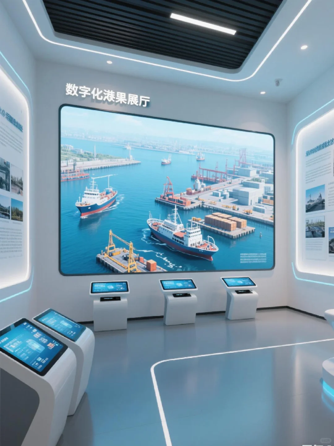 广西南宁钦北防自动化港口码头展厅设计效果