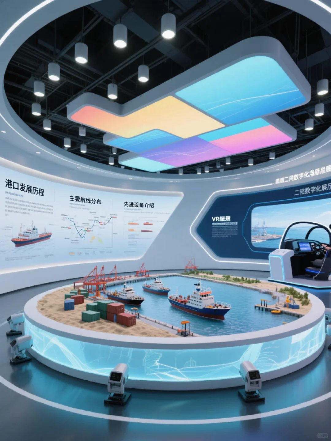 广西南宁钦北防自动化港口码头展厅设计效果