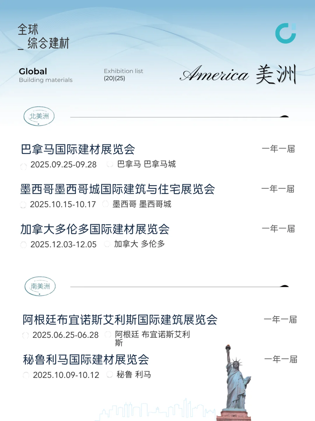 ?2025全球综合建材展：8-12月横跨6大洲！