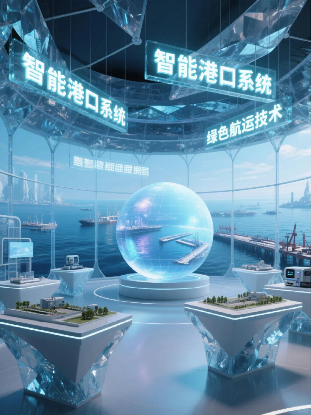 广西南宁钦北防自动化港口码头展厅设计效果